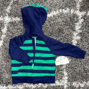 3M baby boy Dino striped hoodie